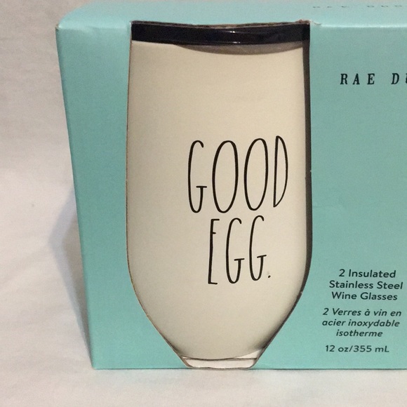 NEW Rae Dunn Good Egg Bad Egg Wine Glasses - Picture 2 of 5